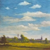 Gezicht op IJsselstein vanaf jachthaven Marnemoende 70x70cm 2007