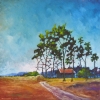 Landschap bij bij Vlagtwedde (Gr) 04 o o l 70x70cm 2006