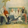 Portret van een familie o o l 50x70cm 2003