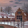 IJsselstein brandweerspuitenhuisje o o p 20x20cm 2010
