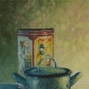 Stilleven met pan o o p 20x20cm 2002